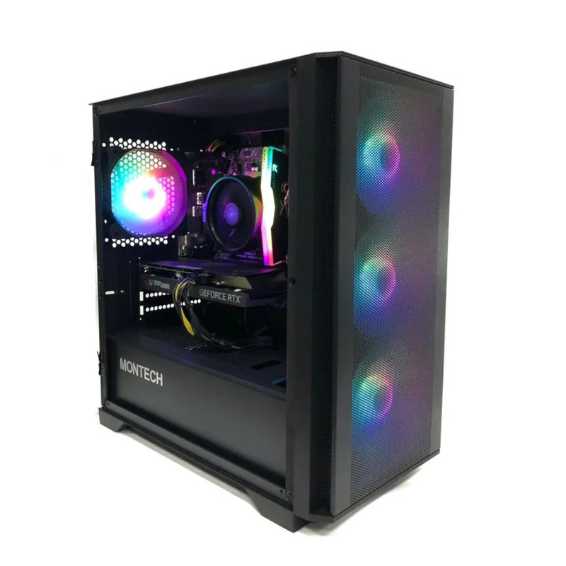 (Pre-Built ) Gaming PC AMD Ryzen 5 5600X w/ Asus Prime A520M-K & Montech Air 100